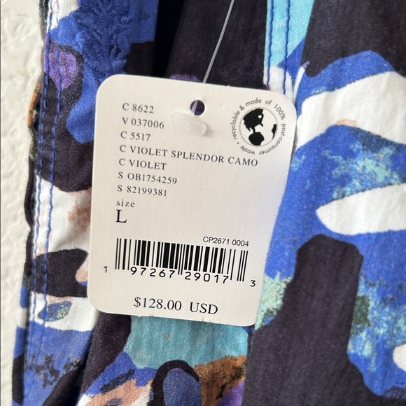NWT Free People movement Mesmerize Me Printed Pant Violet Splendor Camo L - Picture 10 of 11